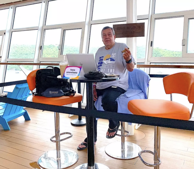Mario Salcedo living on a Royal Caribbean cruise ship